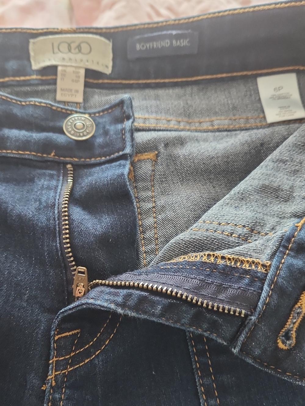 LOGO DARK DENIM BOYFRIEND JEANS